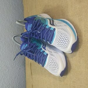 Saucony Ride 10 Women's Running Shoes Sz 5, White/Blue, Excellent Condition